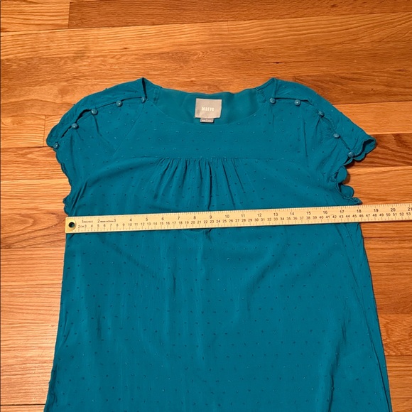 Maeve teal Blouse with Textured Detail size 4 - Picture 3 of 6